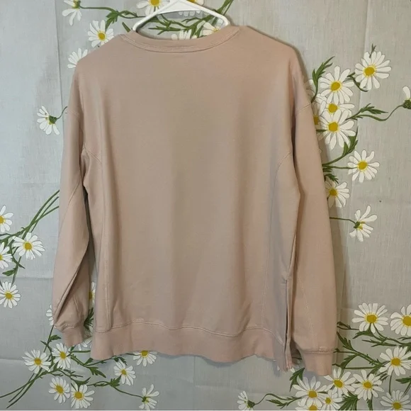 WILDFOX But First Cocktails pink tan cute quote graphic relaxed fit sweatshirt - Picture 7 of 9